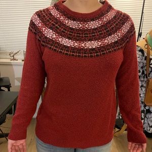 Croft and barrow Large Christmas sweater holiday red fair isle